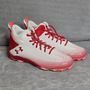 Under Armour Red and White Sports Cleats